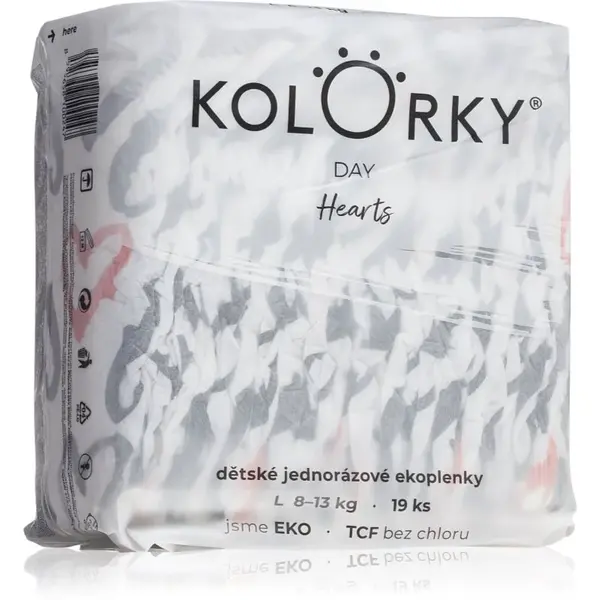 Kolorky Day Hearts jednorázové EKO pleny 19 ks