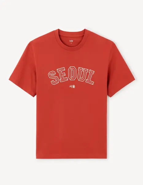 Červené pánske tričko Celio Jeoverdu