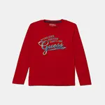 Detská bavlnená košeľa s dlhým rukávom Guess