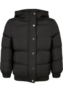 Girls' Puffer Hooded Jacket Black