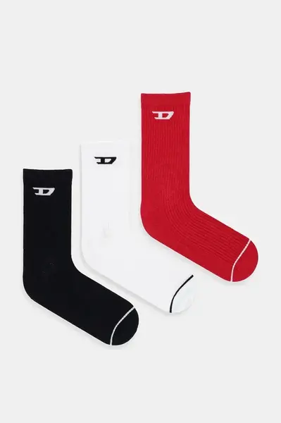 Ponožky Diesel SKM-D-TENNIS-CREW 3-pak biela farba, A17883.0LKBI