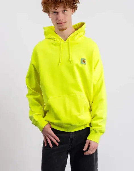 Carhartt WIP Hooded Industry Sweat Lumo Yellow garment dyed M