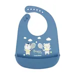 CANPOL BABIES Podbradník silikónový s vreckom bonjour paris modrý