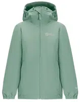 Jack Wolfskin Flaze K 164, granite green Dětská bunda na zip