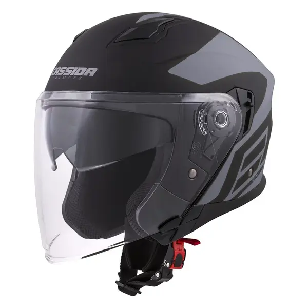 Moto přilba Cassida Jet Tech Corso černá matná/šedá XS (53-54)