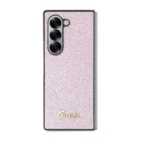 Zadní kryt Guess PC/TPU Glitter Flakes Metal Logo pro Samsung Galaxy Z Fold6, růžová