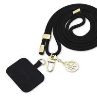 Popruh Guess Crossbody Cord 4G Charm, zlatá / černá