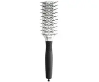 Oboustranný foukací kartáč na vlasy Olivia Garden 2in1 Essential Tunnel Silver - stříbrný (ID2108) + dárek zdarma