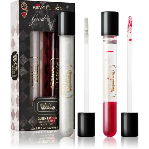 Makeup Revolution X Alice in Wonderland sada na rty odstín The Queens Lip Duo 1 ks