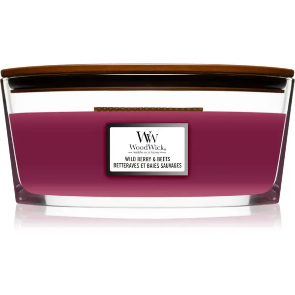 Woodwick Wild Berry & Beets vonná svíčka s dřevěným knotem (hearthwick) 453,6 g