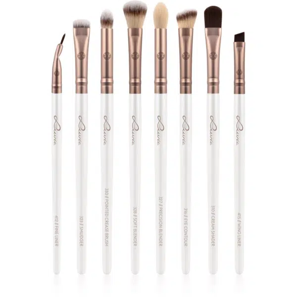Luvia Cosmetics Prime Vegan All Eye Want sada štětců na oči Pearl White / Metallic Coffee Brown