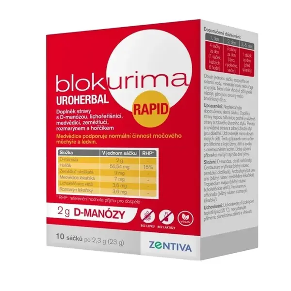 Blokurima Uroherbal Rapid 2g D-manózy sáčky 10x2,3g