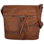 Stylová dámská koženková crossbody kabelka Herta, hnědá
