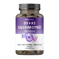 MOVit Energy D3+K2 Calcium citrát Premium 90 kapslí