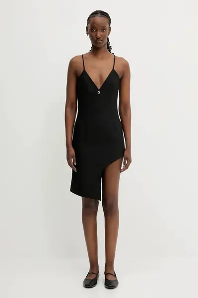 Šaty Coperni Tailored Asymmetric černá barva, mini, COPR187F3004