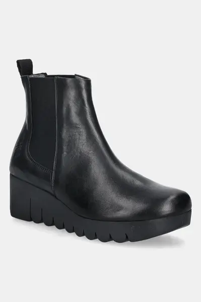 Boty s gumou Fly London VAZE177FLY dámské, černá barva, na klínku, P145177000