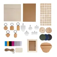 TWO TREES Engraver Material Pack Kit Wood/Leather/Stainless Stain/Kraft Cardboard for Laser Engraving/Cutting 75Pcs