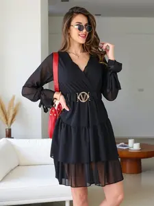 Resti Women's mini dress with frills and wrap neckline