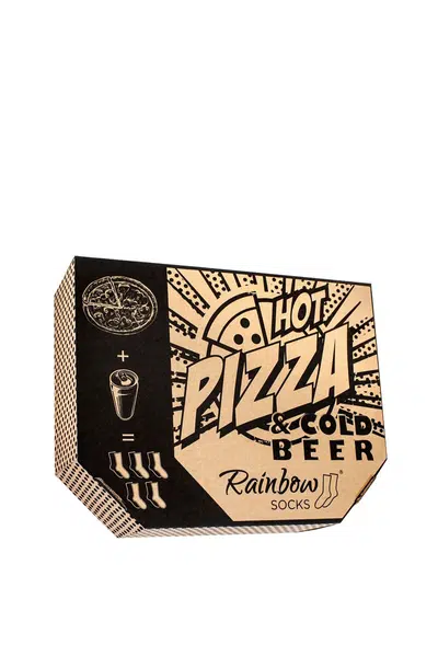 ZOOKSY/RAINBOW SOCKS Sada dúhových ponožiek pizza a pivo 5 párov