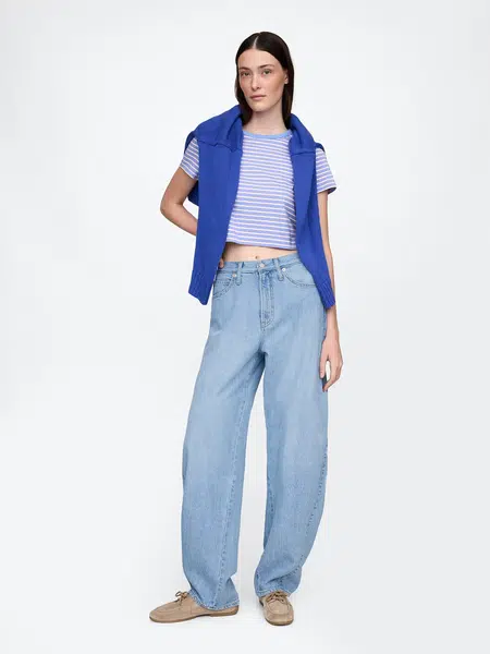 GAP Jeans High Rise Barrel UltraSoft - Women's