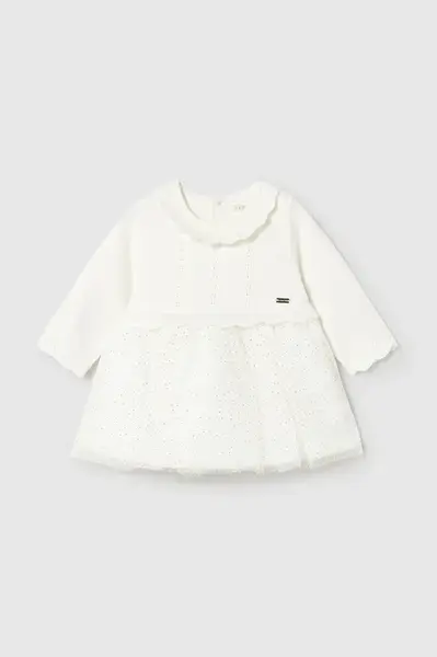 Kojenecké šaty Mayoral Newborn béžová barva, mini, áčková, 2815