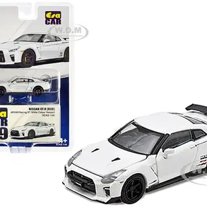 Nissan GT-R (R35) RHD (Right Hand Drive) White "Advan Racing GT" Limited Edition to 960 pieces Worldwide 1/64 Diecast Model Car by Era Car