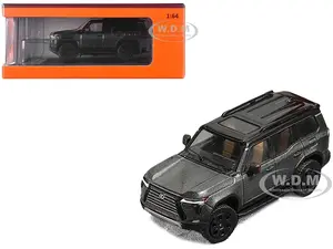 Lexus GX550 Gray Metallic with Black Top 1/64 Diecast Model Car by GCD