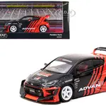 Toyota "Pandem" Yaris RHD (Right Hand Drive) Black and Red "ADVAN" Livery "Hobby43" Series 1/43 Diecast Model Car by Tarmac Works