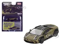 Lamborghini Huracan Sterrato Verde Gea Matt Green Metallic with Black Tio and White Stripes Limited Edition to 7200 pieces Worldwide 1/64 Diecast Mod