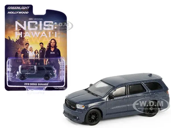 2018 Dodge Durango GT Blacktop Dark Blue Metallic "NCIS Hawaii" (2021-Current) TV Series "Hollywood Series" Release 42 1/64 Diecast Model Car by Gree