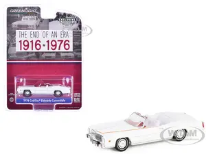 1976 Cadillac Eldorado Convertible White with Red and Blue Stripes "The End of an Era 1916-1976" "Hobby Exclusive" Series 1/64 Diecast Model Car by G