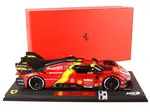 Ferrari 499P Hypercar 50 Antonio Fuoco - Miguel Molina - Nicklas Nielsen "Ferrari AF Corse" "24 Hours of Le Mans" (2023) with DISPLAY CASE Limited Ed