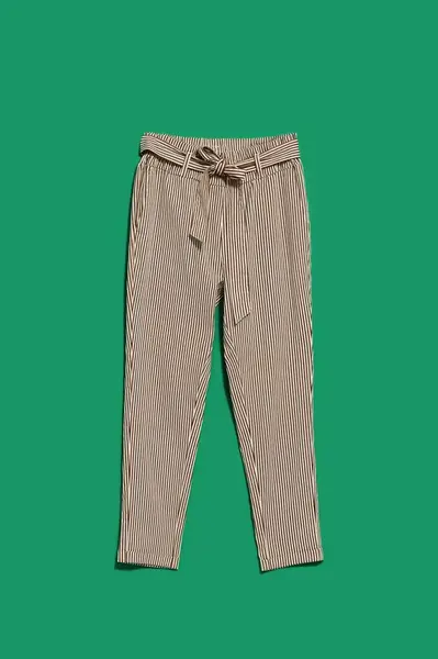 DÁMSKÉ KALHOTY L-SP-4015 BROWN_OFF BÍLÉ