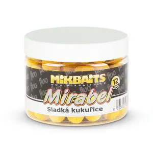 Mikbaits mirabel fluo boilie 150 ml 12 mm - sladká kukuřice