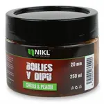 Nikl boilies v dipu chilli & peach 250 g - 24 mm