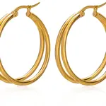 Troli Módní pozlacené kruhové náušnice