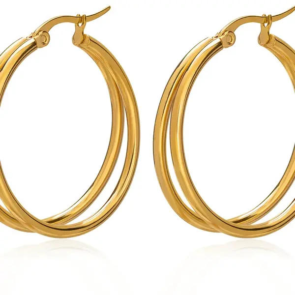 Troli Módní pozlacené kruhové náušnice