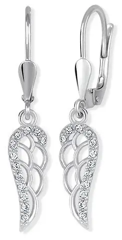 Soliter Třpytivé stříbrné náušnice Andělská křídla 436 001 00569 04