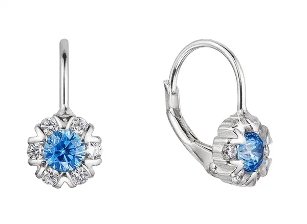 Evolution Group - Pavona Stříbrné dívčí náušnice se zirkony 11474.3 aqua