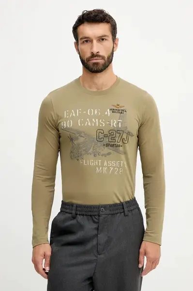 Bavlnené tričko s dlhým rukávom Aeronautica Militare