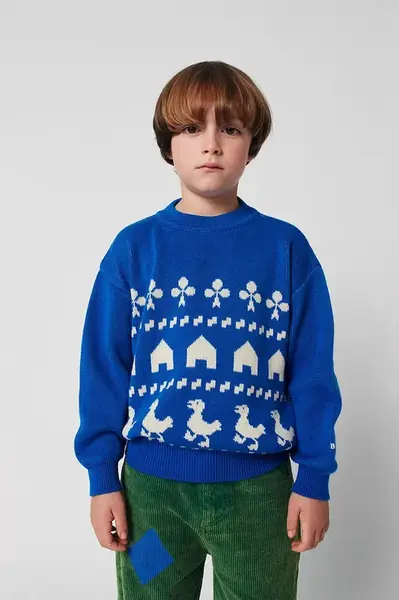 Bobo Choses  Detský bavlnený sveter  Farm jacquard