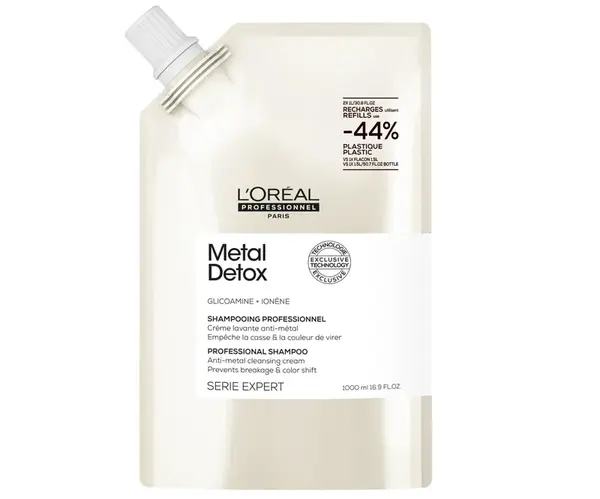 Šampon pro barvené a poškozené vlasy Loréal Professionnel Serie Expert Metal Detox - 1000 ml, náhradní náplň - L’Oréal Professionnel + dárek zdarma