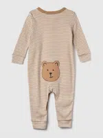 Hnedý detský prúžkovaný overal GAP Bear