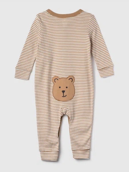 Hnedý detský prúžkovaný overal GAP Bear