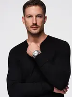 Ombre Classic men's sweater with round neckline - black