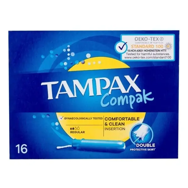 TAMPAX Compak Tampóny s aplikátorom Regular 16 ks