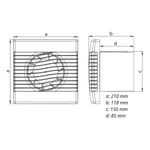 Ventilátor stěnový, 150 mm, standardní provedení 0913
