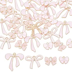 40Pcs 4 Styles Alloy Enamel Pendants