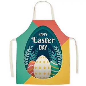 Cute Easter Egg Pattern Polyester Sleeveless Apron