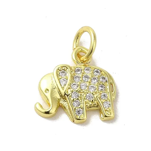 Golden Brass Pave Cubic Zirconia Pendants
